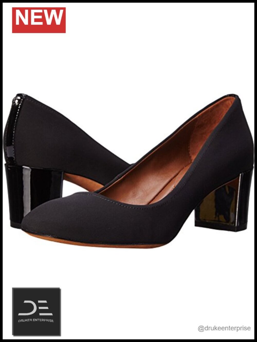 Donald Pliner Corin Women's Block Heel Square Toe Leather Pump Shoes